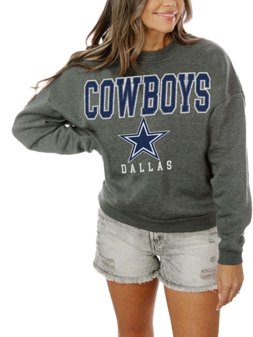 Gameday Couture Charcoal Dallas Cowboys Oversized Bring The Energy Sweatshirt